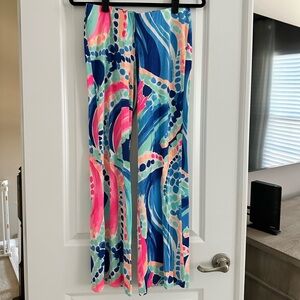 Lilly Pulitzer Multicolor Abstract Print Wide-Leg Palazzo Pants